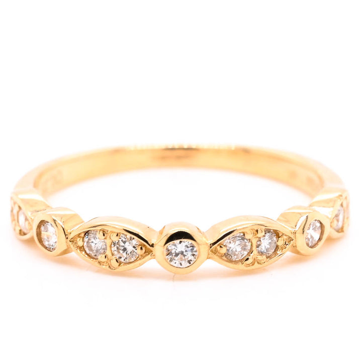 Graziella 14KT Yellow Gold 0.25CTW Diamond Ring - Size 7