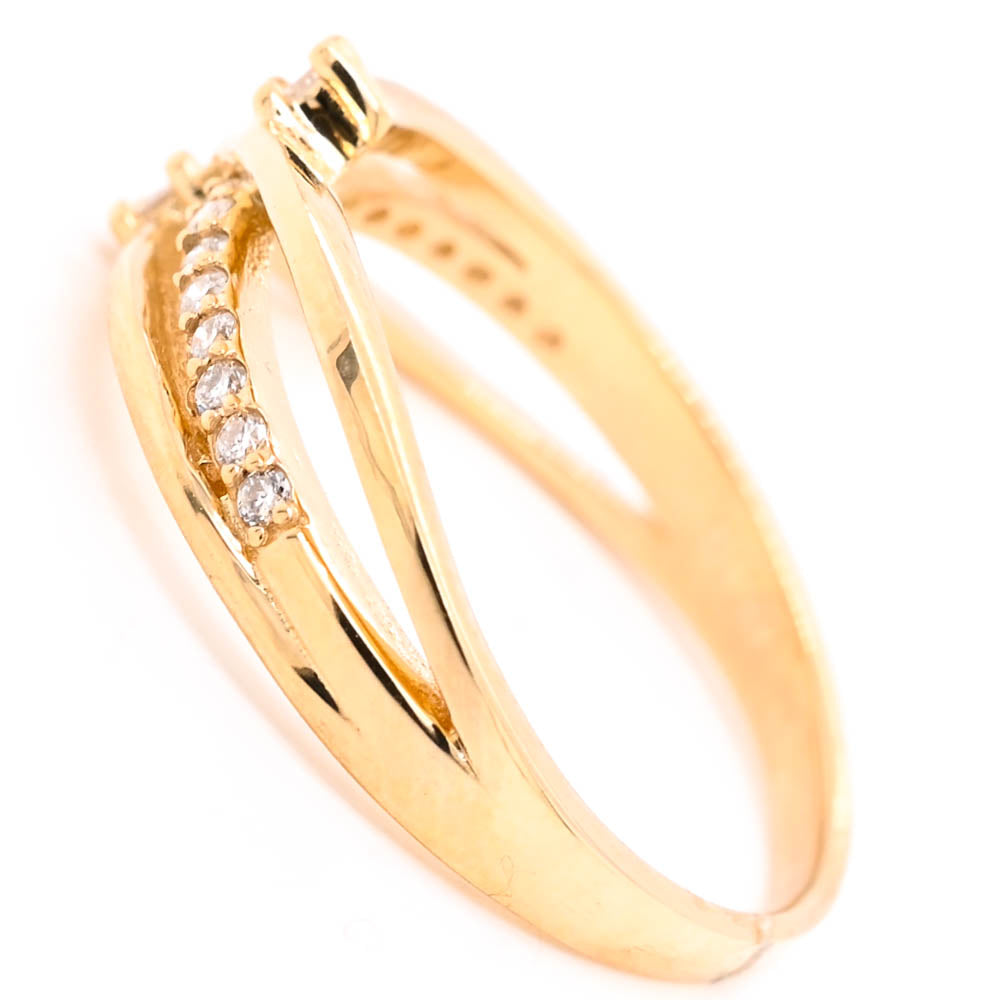 Graziella 14KT Yellow Gold 0.16CTW Diamond Ring - Size 5.75