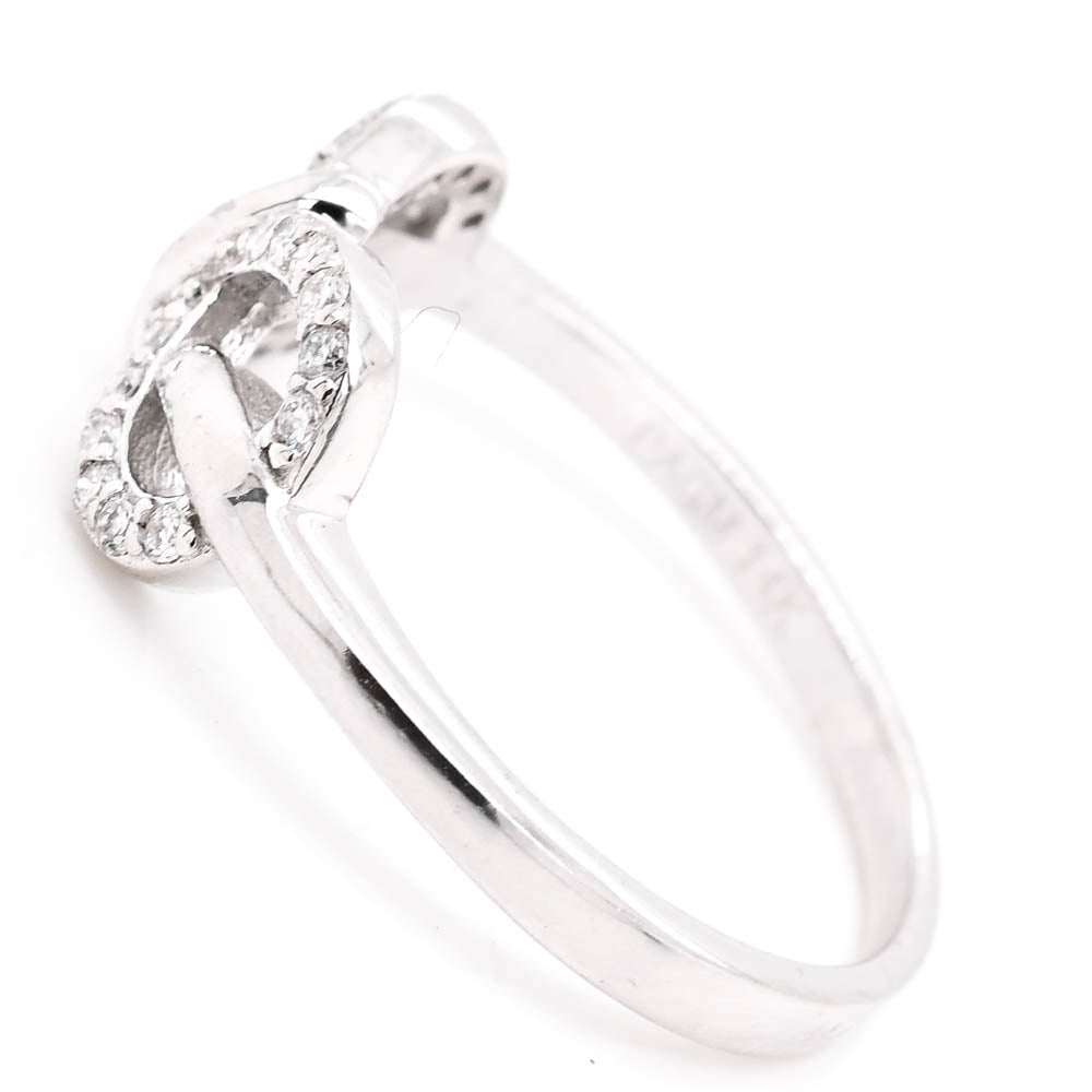 Graziella 14KT White Gold 0.18CTW Diamond Infinity Knot Ring - Size 6.25