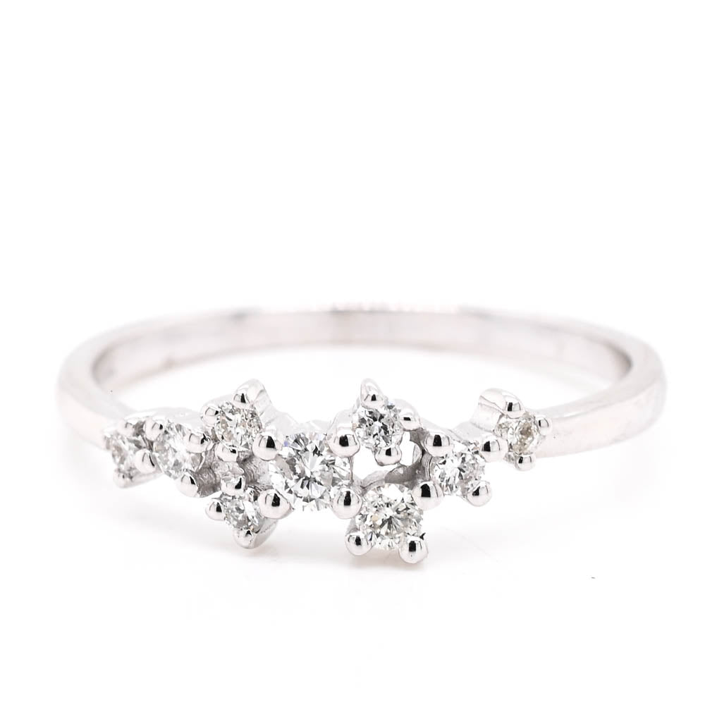 Graziella 14KT White Gold 0.18CTW Diamond Ring - Size 6.25