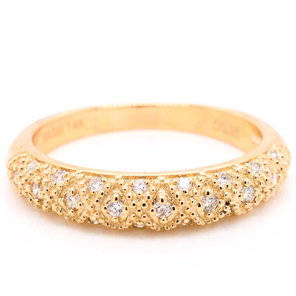 Graziella 14KT Yellow Gold 0.26CTW Diamond Ring - Size 6.25