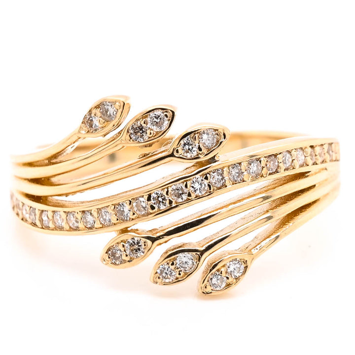 Graziella 14KT Yellow Gold 0.22CTW Diamond Ring - Size 6