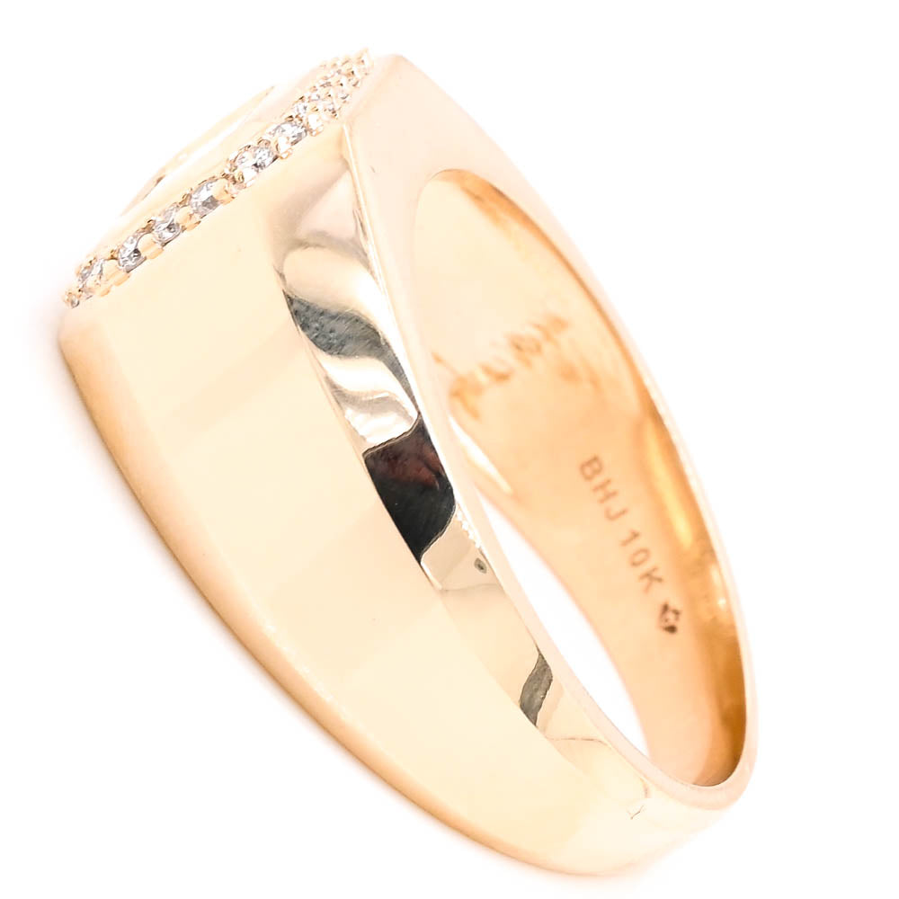 10KT Yellow Gold 1.25CTW Emerald Shape Lab-Grown Diamond Mens Ring