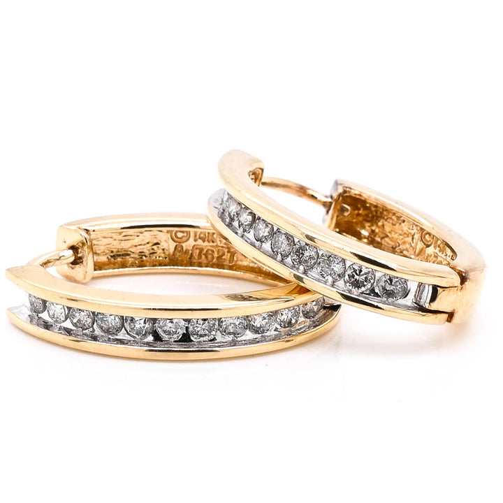 Graziella 14KT Yellow Gold 0.35CTW Huggie Earrings