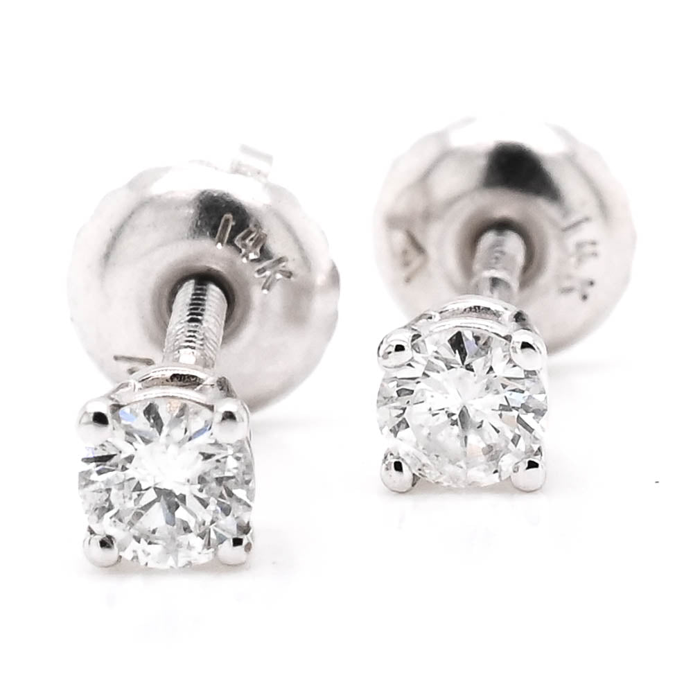 Graziella 14KT White Gold 0.22CTW Round Brilliant Diamond Stud Earring