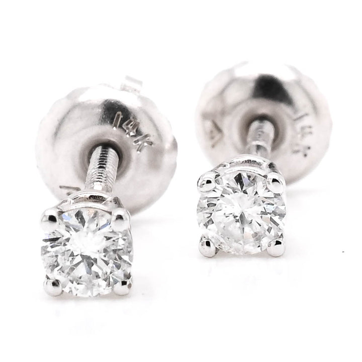 Graziella 14KT White Gold 0.22CTW Round Brilliant Diamond Stud Earring