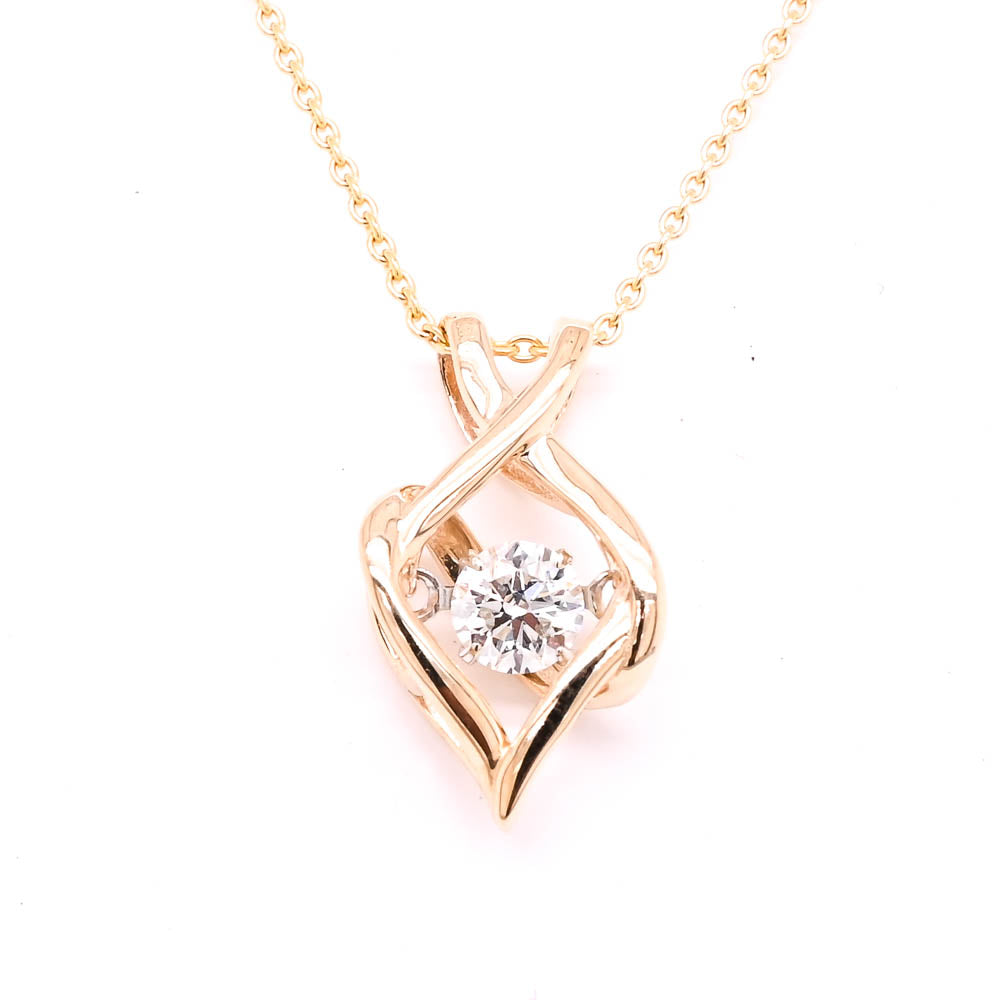 Graziella 10KT Yellow Gold 18 0.25CT Round Brilliant Lab-Grown Dancing Diamond Necklace