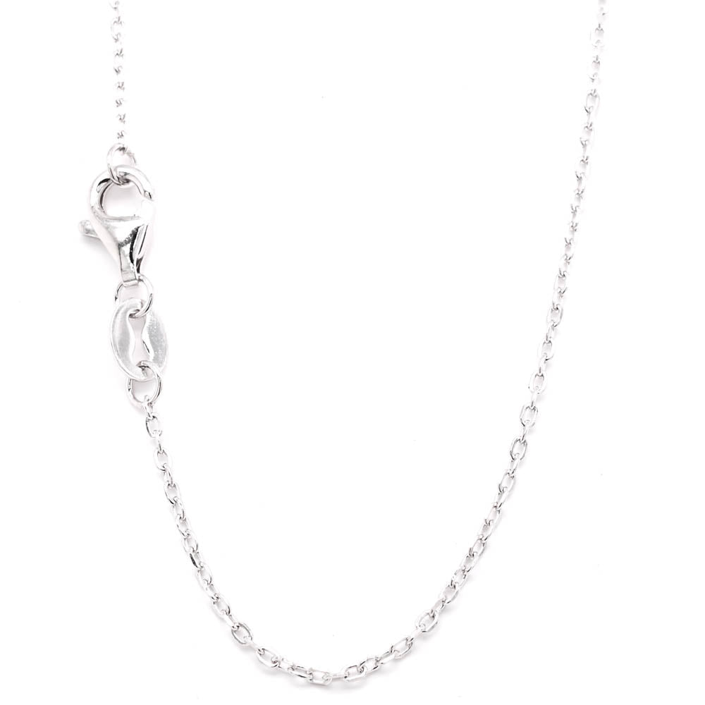 Graziella Sterling Silver White Gold 18 1.00CTW Emerald Lab-Grown Diamond Solitaire Necklace