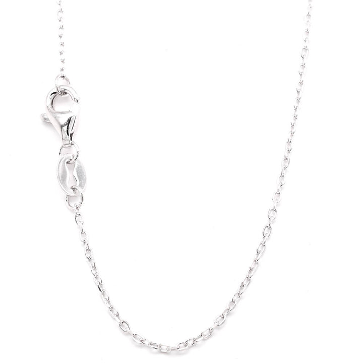 Graziella Sterling Silver White Gold 18 1.00CTW Emerald Lab-Grown Diamond Solitaire Necklace