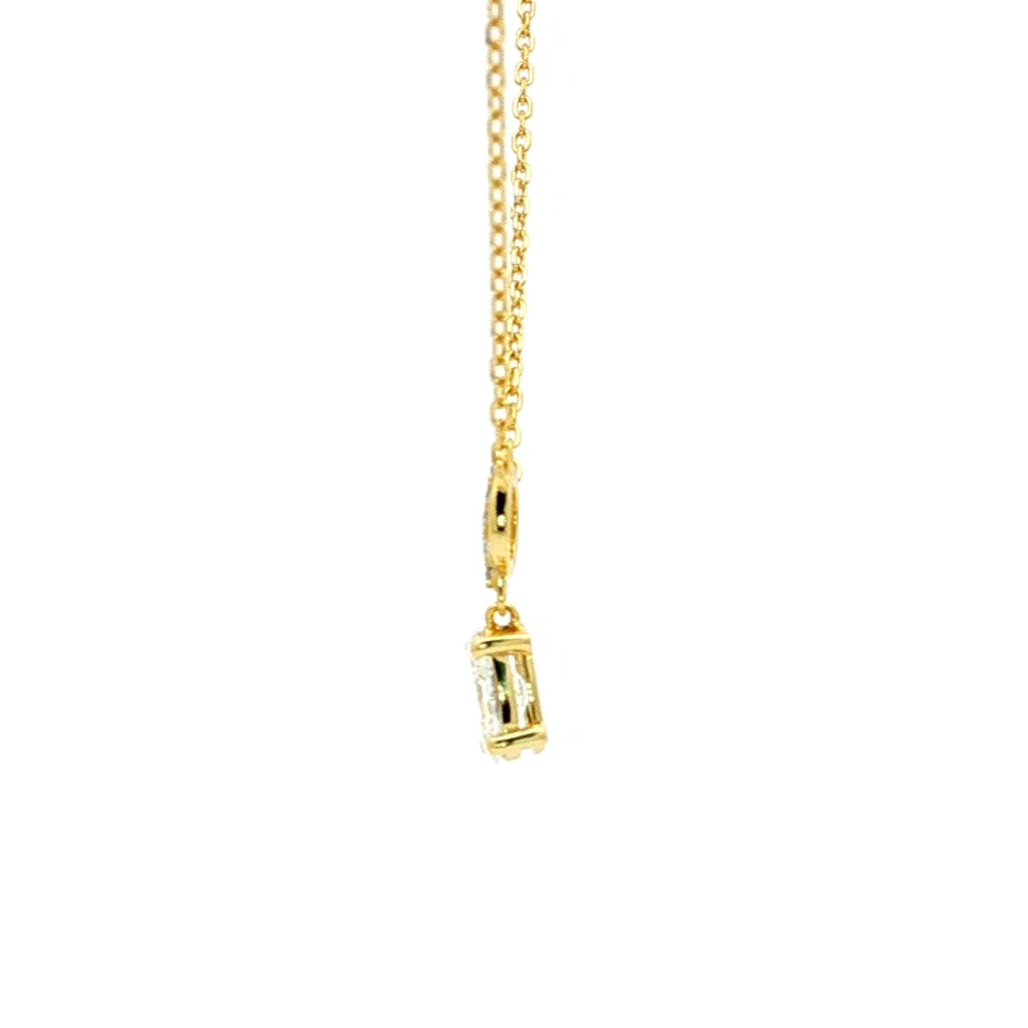 Graziella Sterling Silver Gold Vermeil 18" 0.41CTW Oval Shape Modern Grown Diamond Necklace.