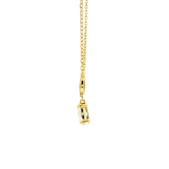 Graziella Sterling Silver Gold Vermeil 18" 0.41CTW Oval Shape Modern Grown Diamond Necklace.