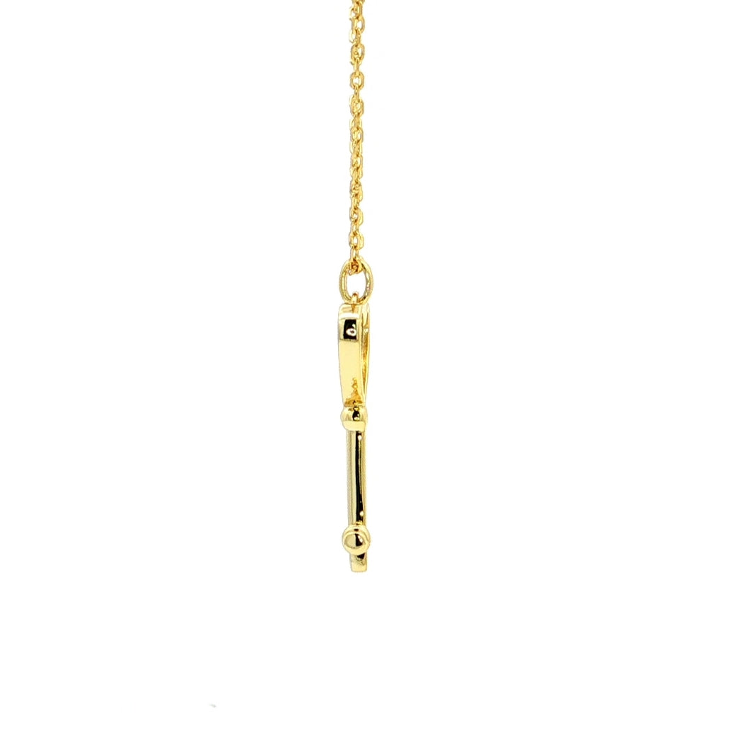 Graziella Sterling Silver 18 0.11CTW Lab-Grown Diamond Key Necklace
