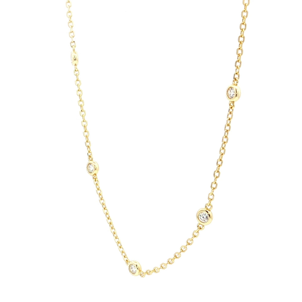 Graziella Sterling Silver Gold Vermeil 20 0.75CTW Lab-Grown Diamond By The Yard Necklace