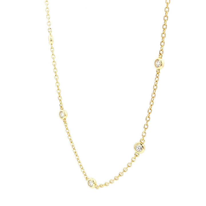 Graziella Sterling Silver Gold Vermeil 20 0.75CTW Lab-Grown Diamond By The Yard Necklace