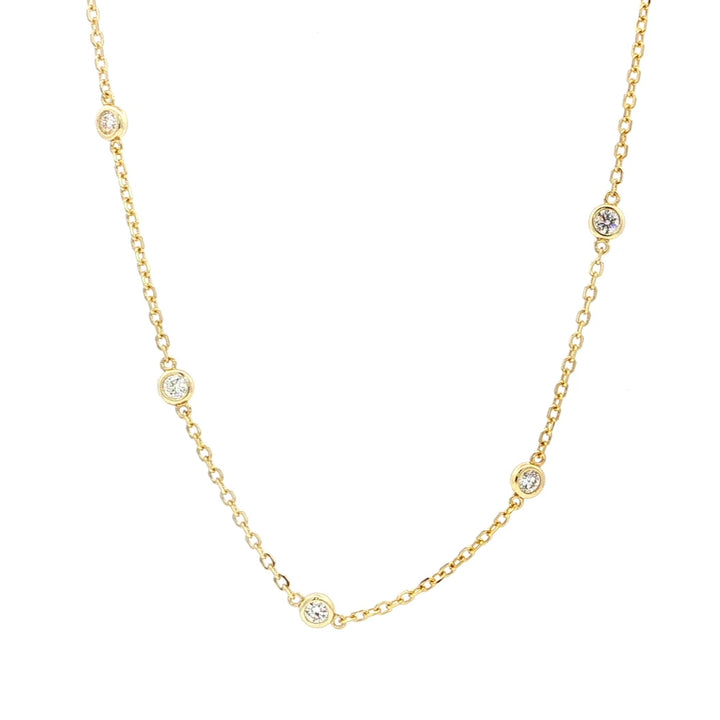 Graziella Sterling Silver Gold Vermeil 20 0.75CTW Lab-Grown Diamond By The Yard Necklace