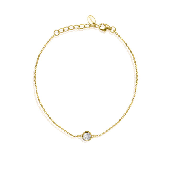 Graziella Sterling Silver Gold Vermeil 0.51CT Round Brilliant Modern Diamond Responsibly Grown Bracelet.