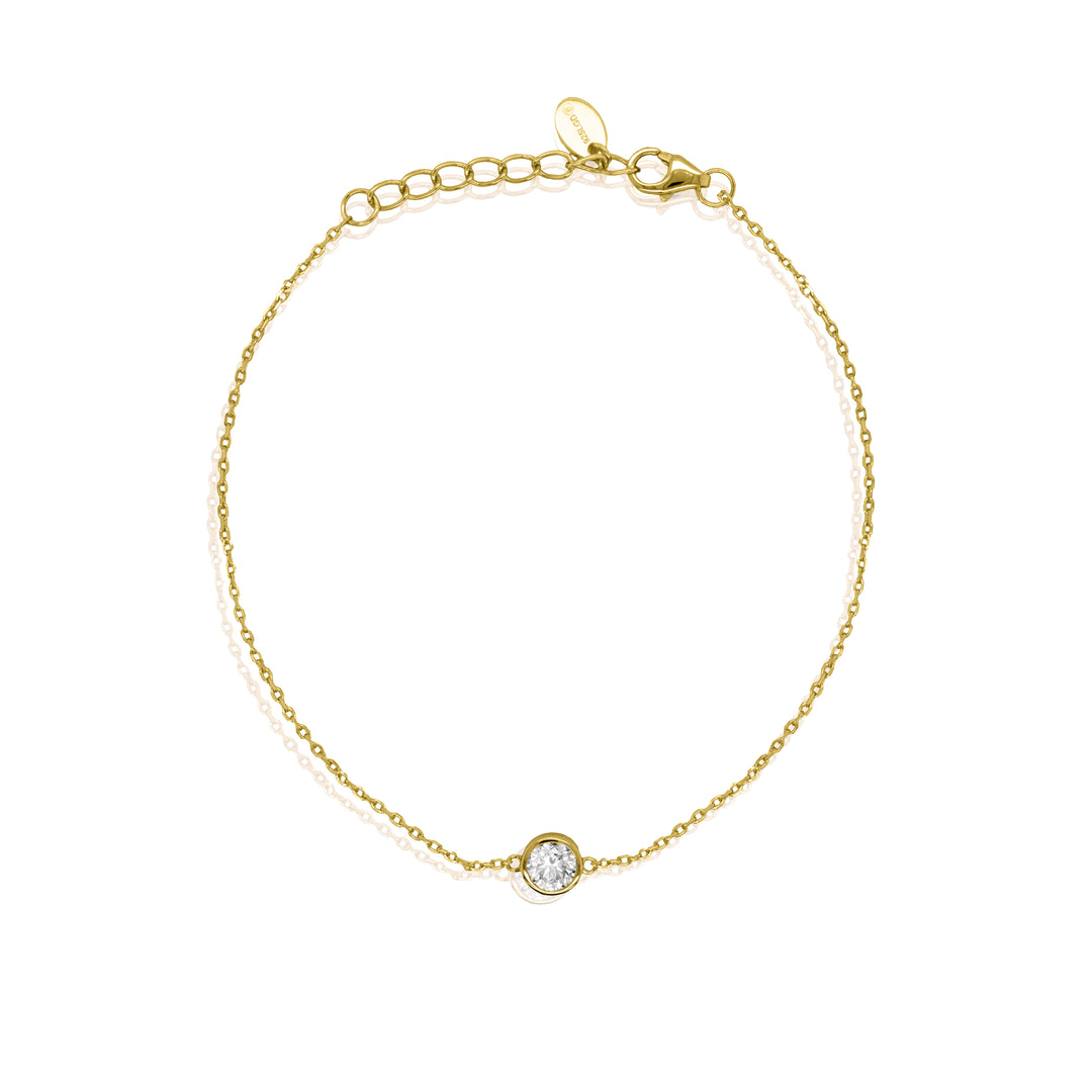 Graziella Sterling Silver Gold Vermeil 0.51CT Round Brilliant Modern Diamond Responsibly Grown Bracelet.