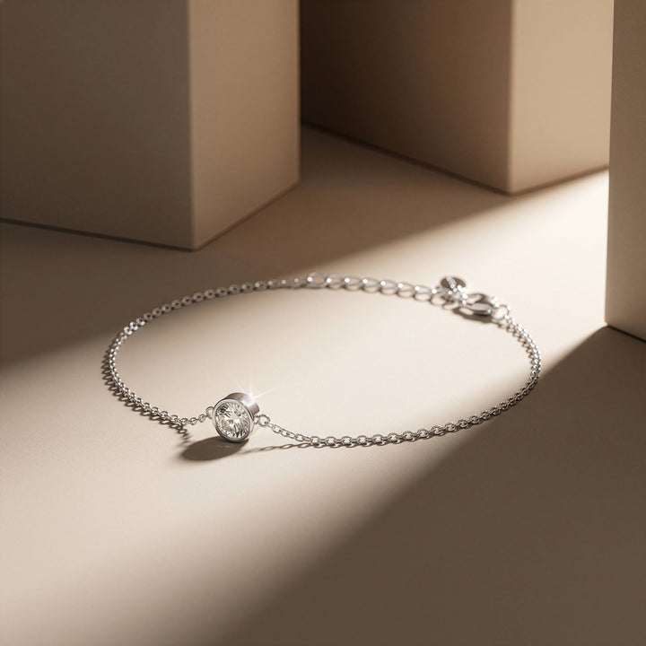 Graziella Sterling Silver 7.5" 0.51CT Round Brilliant Modern Diamond Responsibly Grown Bracelet.