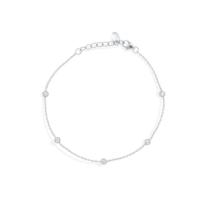 Graziella Sterling Silver 7.5" 0.23CT Modern Diamond by the yard Responsibly Grown Bracelet.