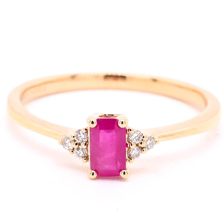 Graziella 14KT Yellow Gold 0.33CT Ruby &amp; Diamond Ring - Size 6.5