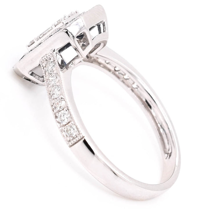 Graziella 14KT White Gold 0.75CTW Blue Sapphire &amp; Diamond Halo Ring - Size 6