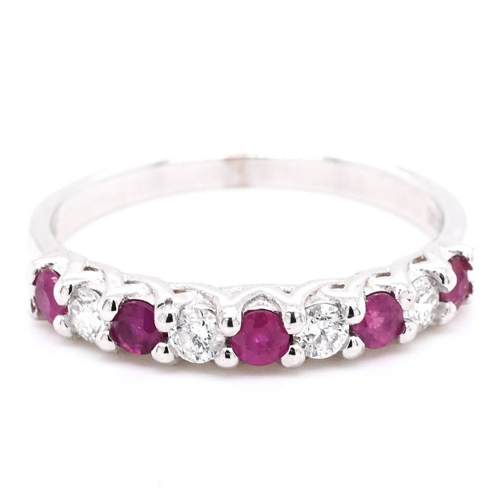 14KT White Gold 0.28CTW Ruby &amp; Diamond Ring.