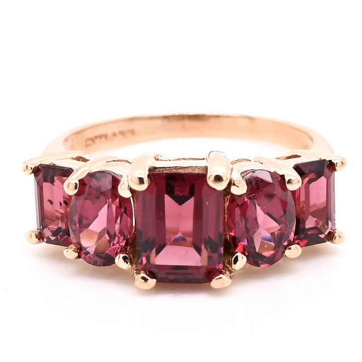 Graziella 10KT Yellow Gold Garnet Ring - Size 5