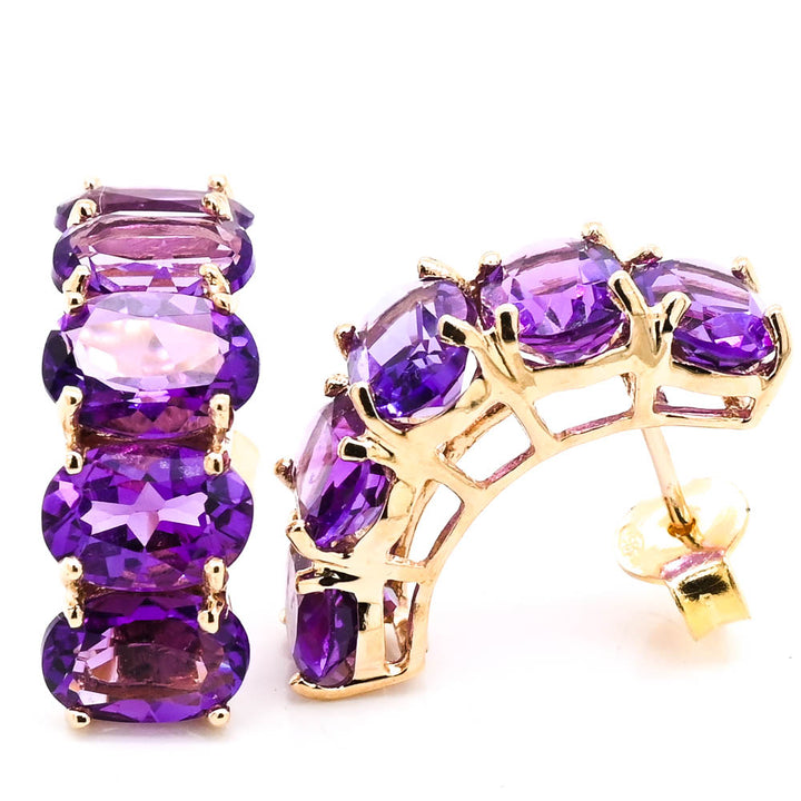 Graziella 14KT Yellow Gold 5.00CTW Amethyst Drop Earrings