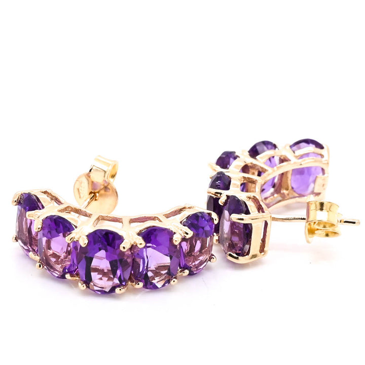 Graziella 14KT Yellow Gold 5.00CTW Amethyst Drop Earrings