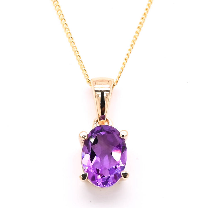 Graziella 10KT Yellow Gold 18 0.75CT Amethyst Necklace
