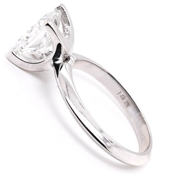 Graziella 14KT White Gold 2.00CT Princess Cut Moissanite Solitaire Ring - Size 6.5