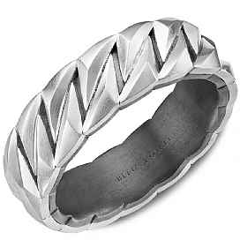 Bleu Royale 14KT White Gold & Tantalum Wedding Band.