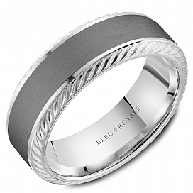 Bleu Royale 14KT White Gold & Tantalum Wedding Band.