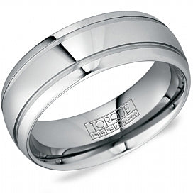 Crown Ring Torque Tungsten Wedding Band - Size 10