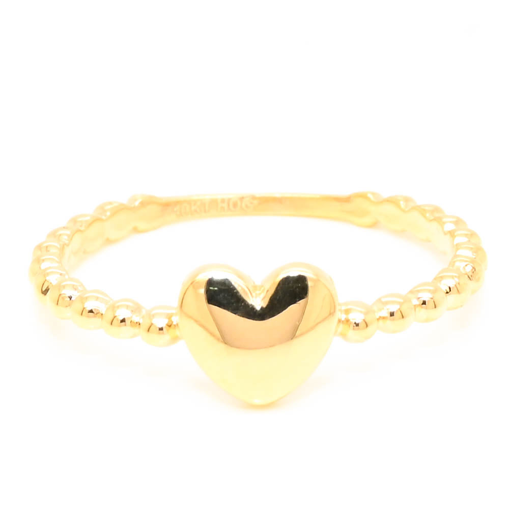 Graziella 10KT Yellow Gold Heart Signet Ring.