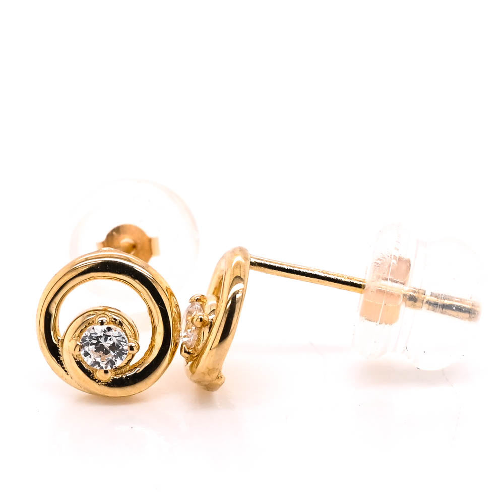 10KT Yellow Gold C.Z Stud Earrings.