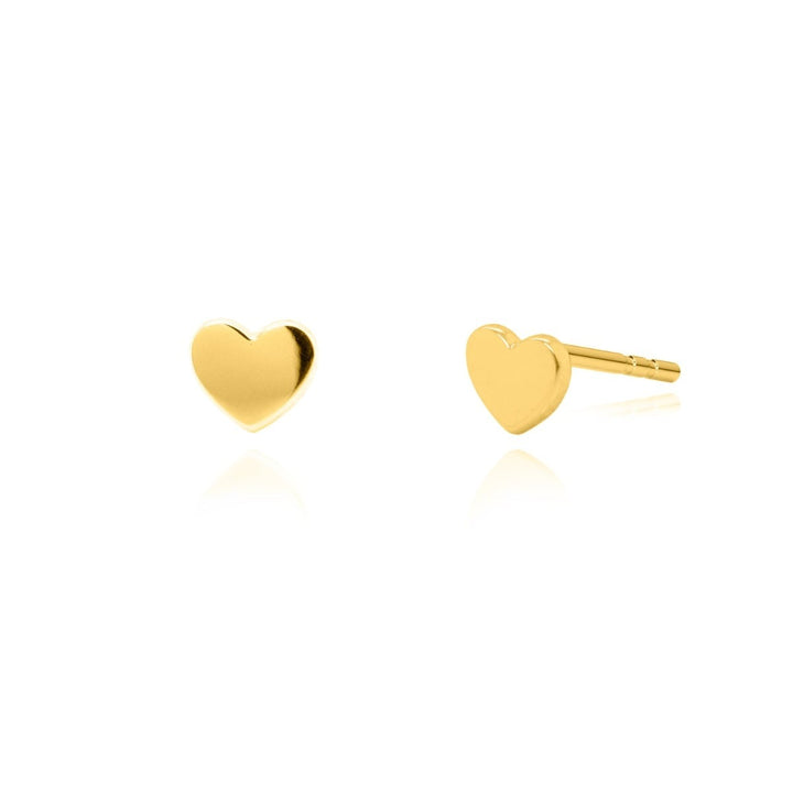 10KT Yellow Gold Heart Stud Earrings.