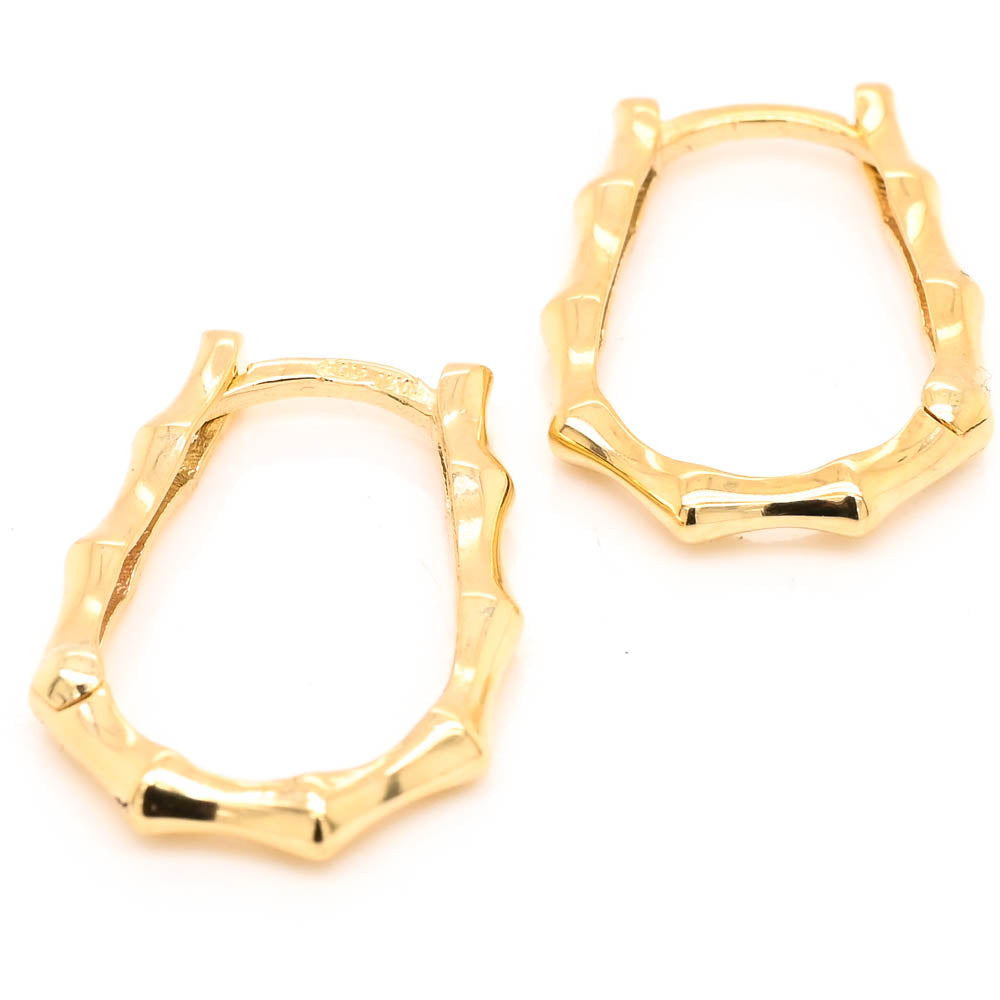 Graziella 10KT Yellow Gold 18x11mm Oval Huggie Earrings