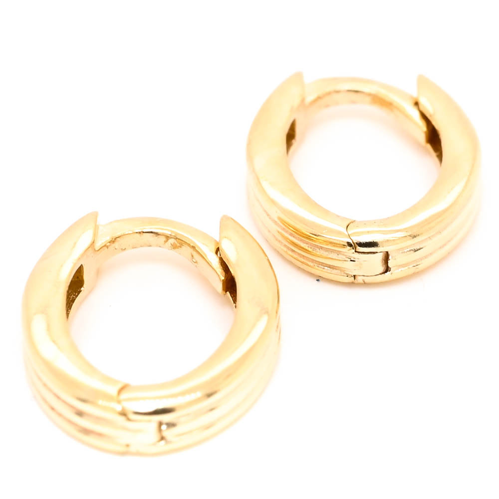 Graziella 10KT Yellow Gold 18x11mm Oval Huggie Earrings