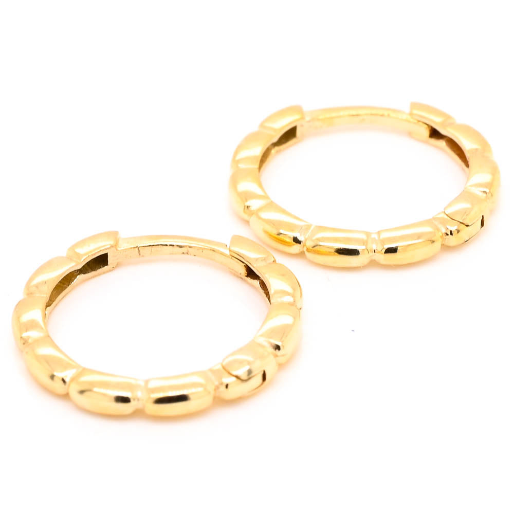 10KT Yellow Gold 13mm Huggie Earrings.