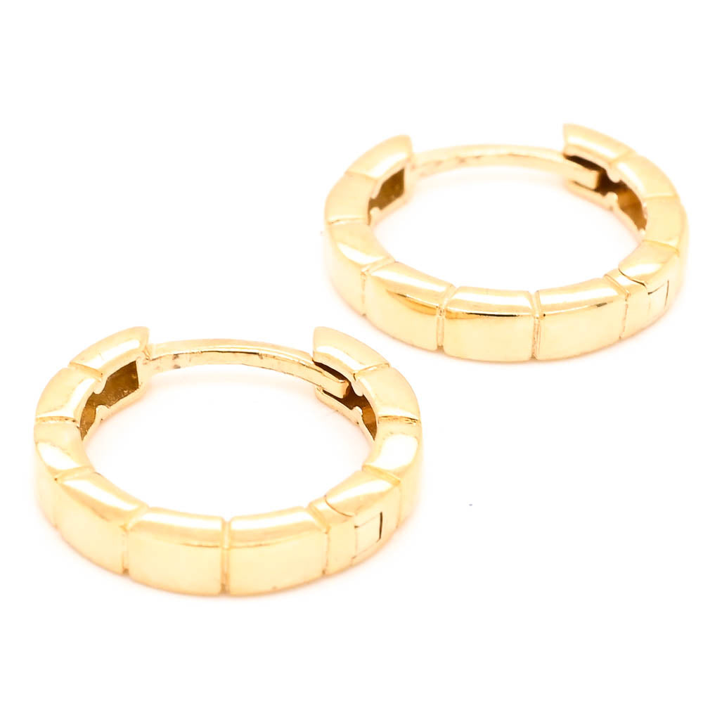 Graziella 10KT Yellow Gold 13mm Huggie Earrings