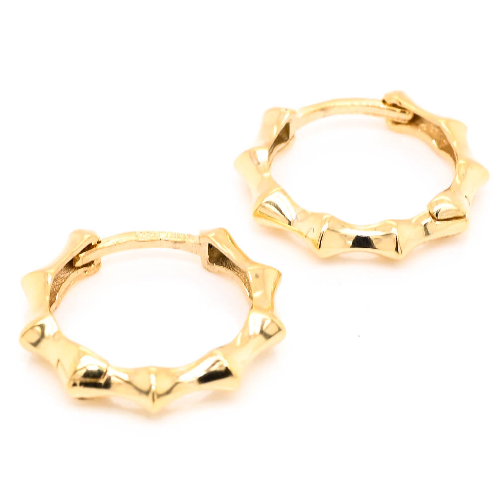 10KT Yellow Gold 13mm Huggie Earrings.