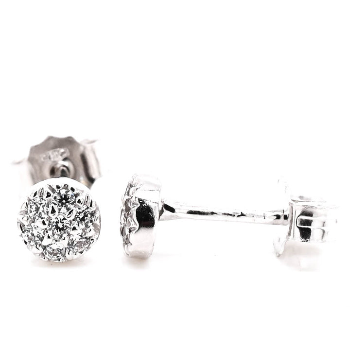 Graziella 10KT White Gold Cubic Zirconia Pavé Stud Earrings