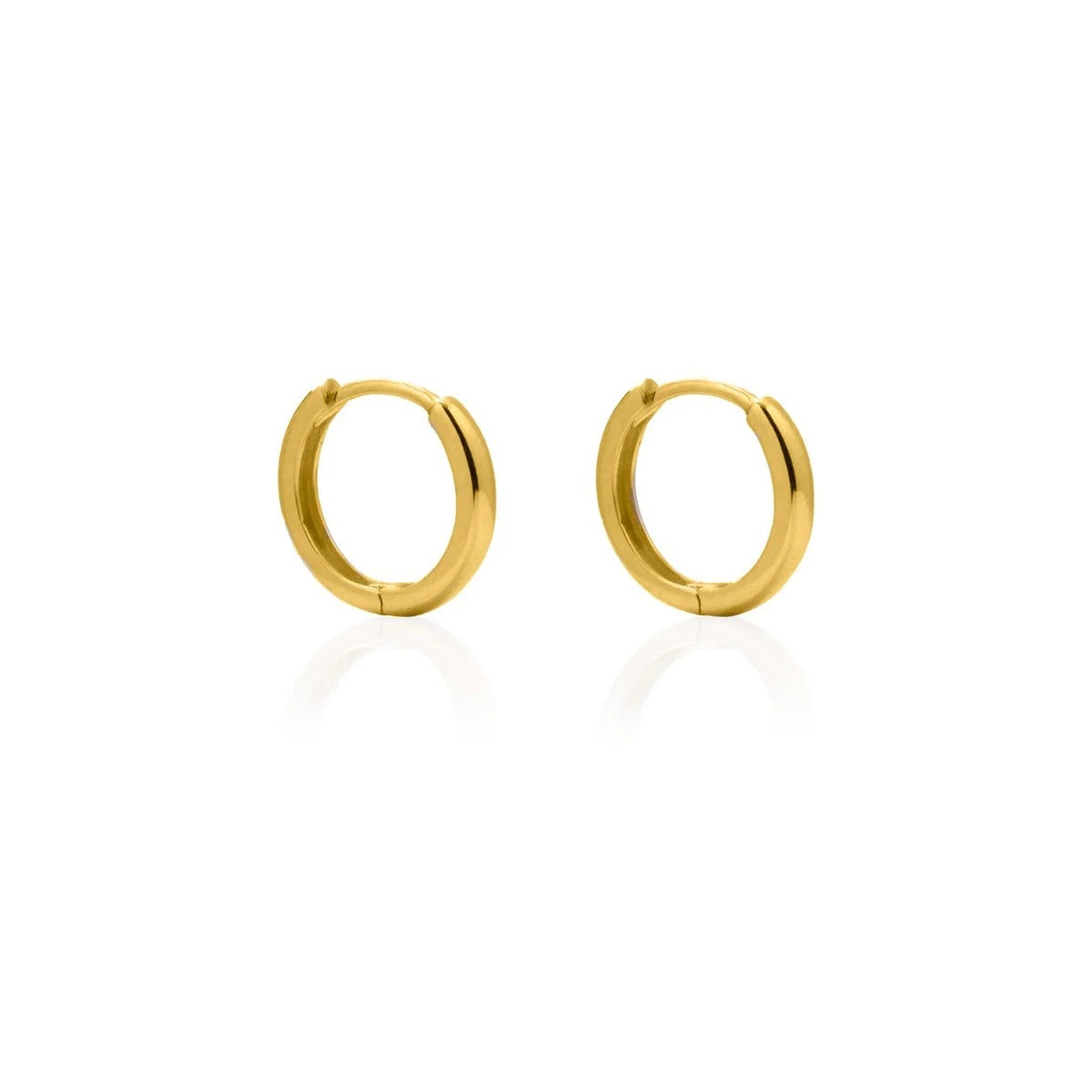 10KT Yellow Gold 14mm Huggies Earrings.
