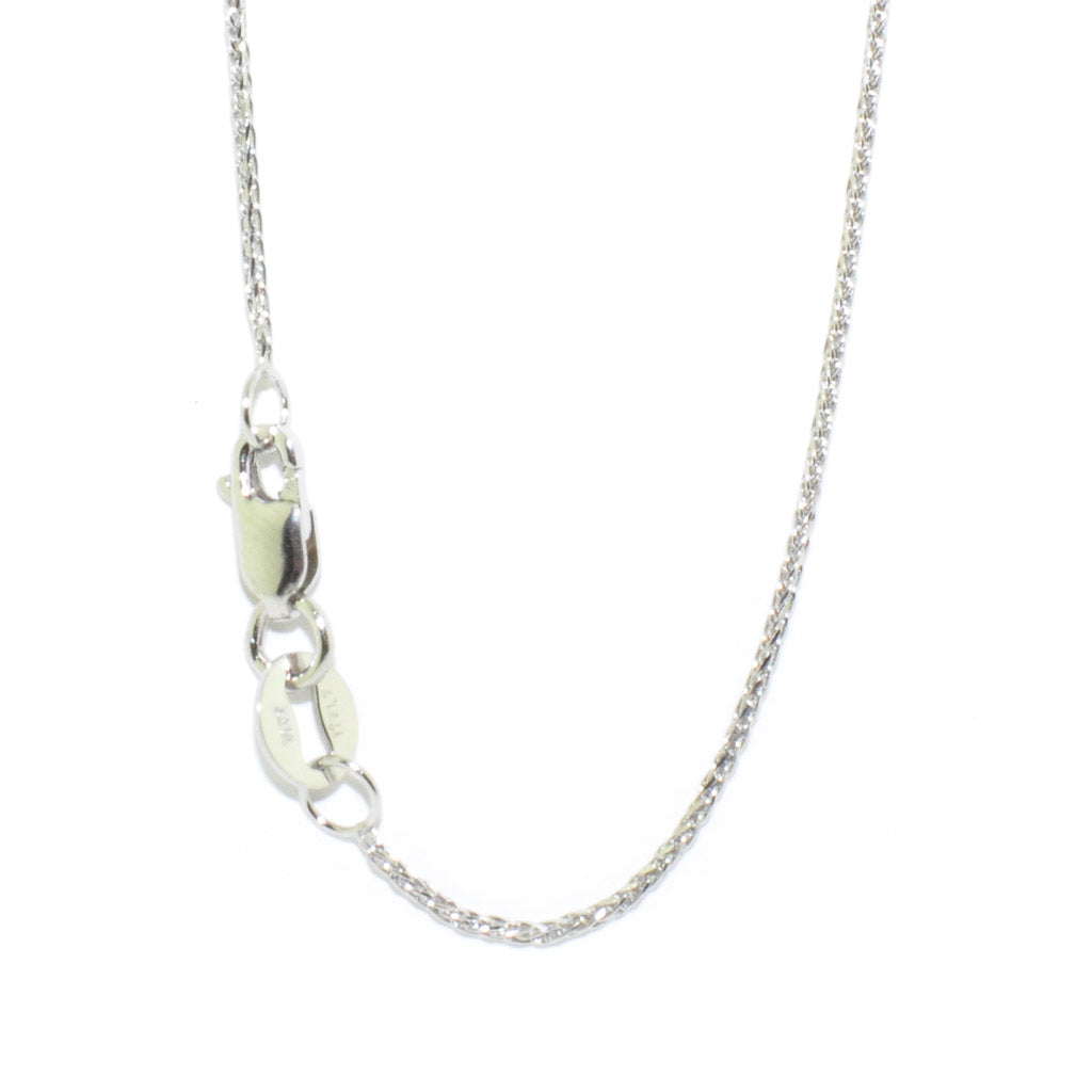 Graziella 10KT White Gold 1mm 18 Wheat Chain