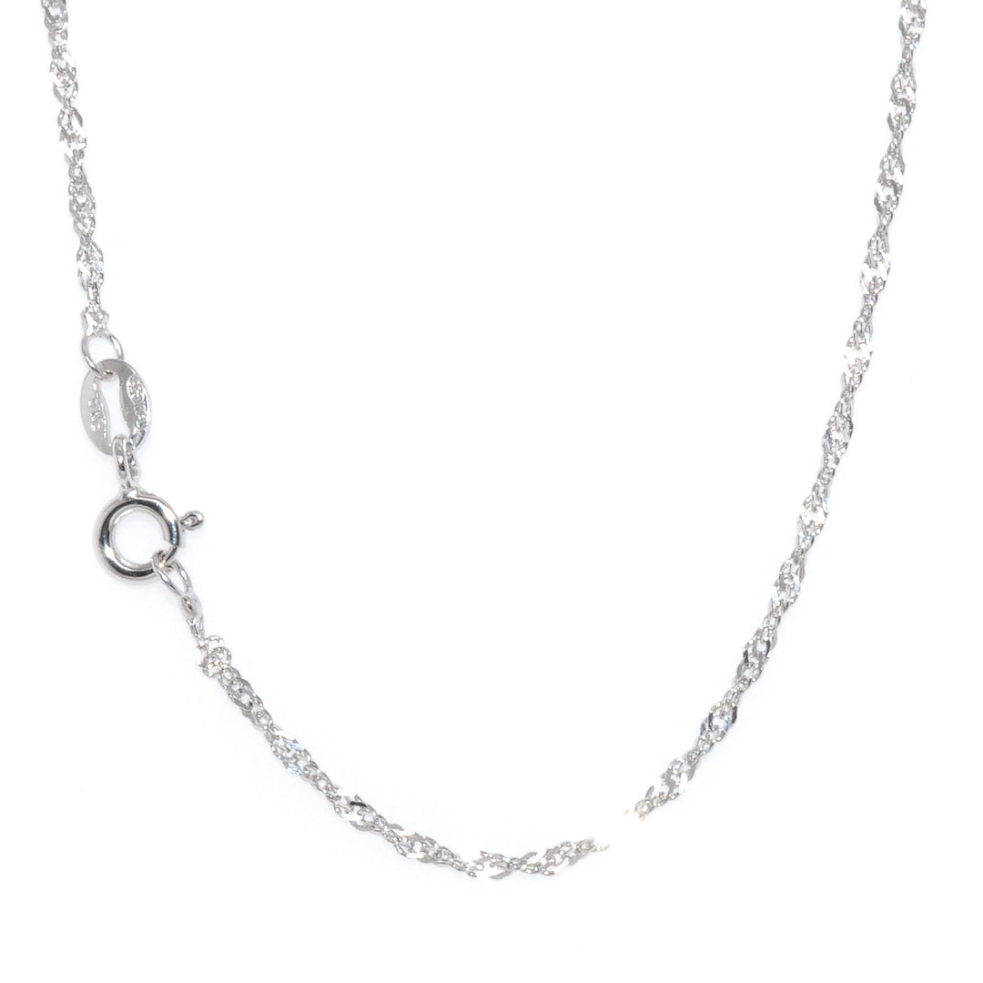 Graziella 10KT White Gold 16 1mm Singapore Chain