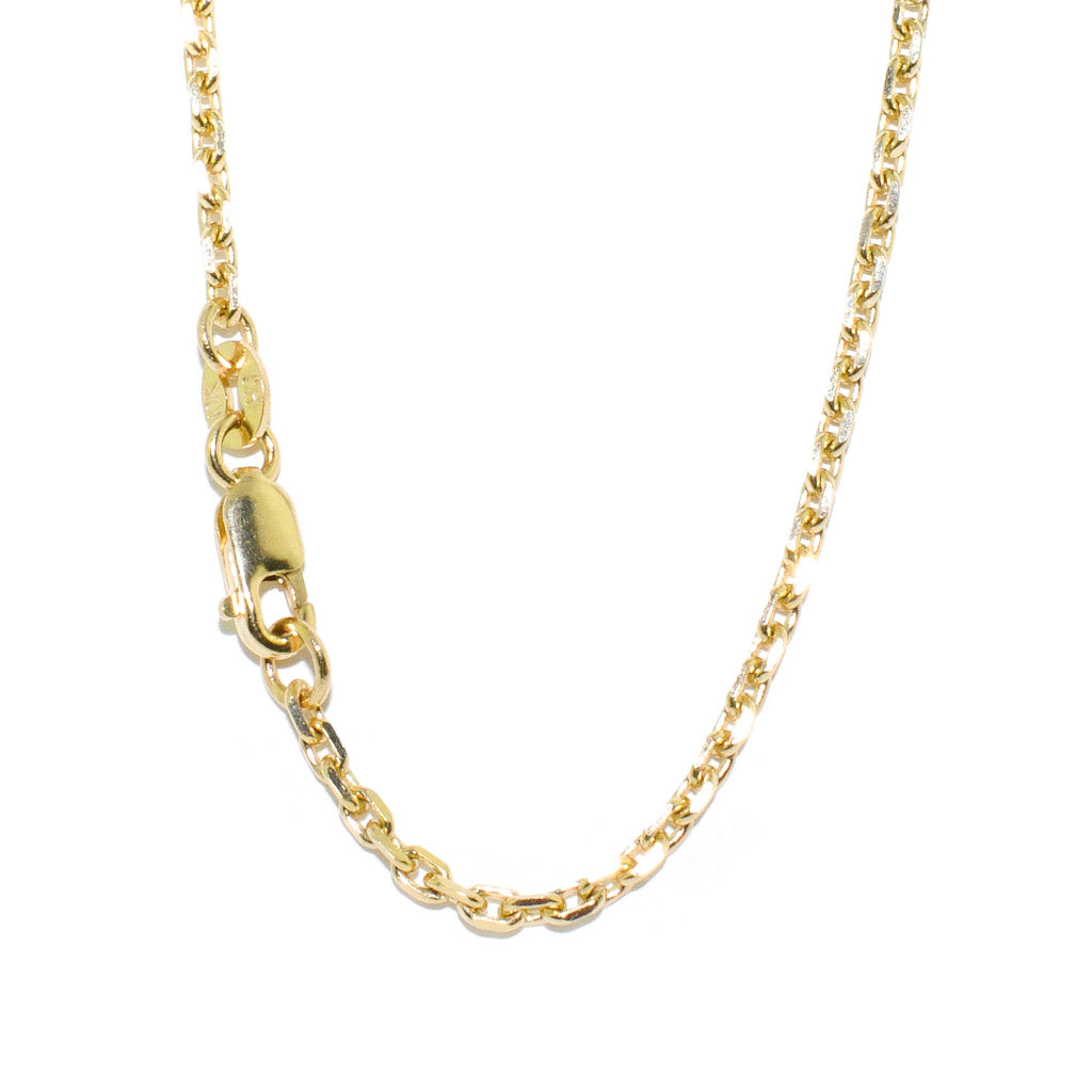Graziella 10KT Yellow Gold 22 1mm Battuta Chain