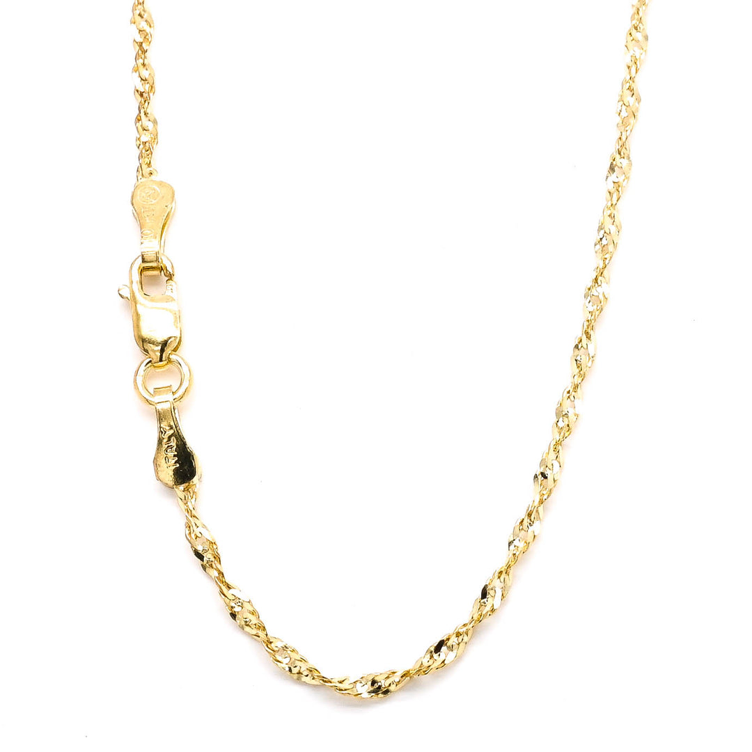 Graziella 10KT Yellow Gold 18 1mm Singapore Chain
