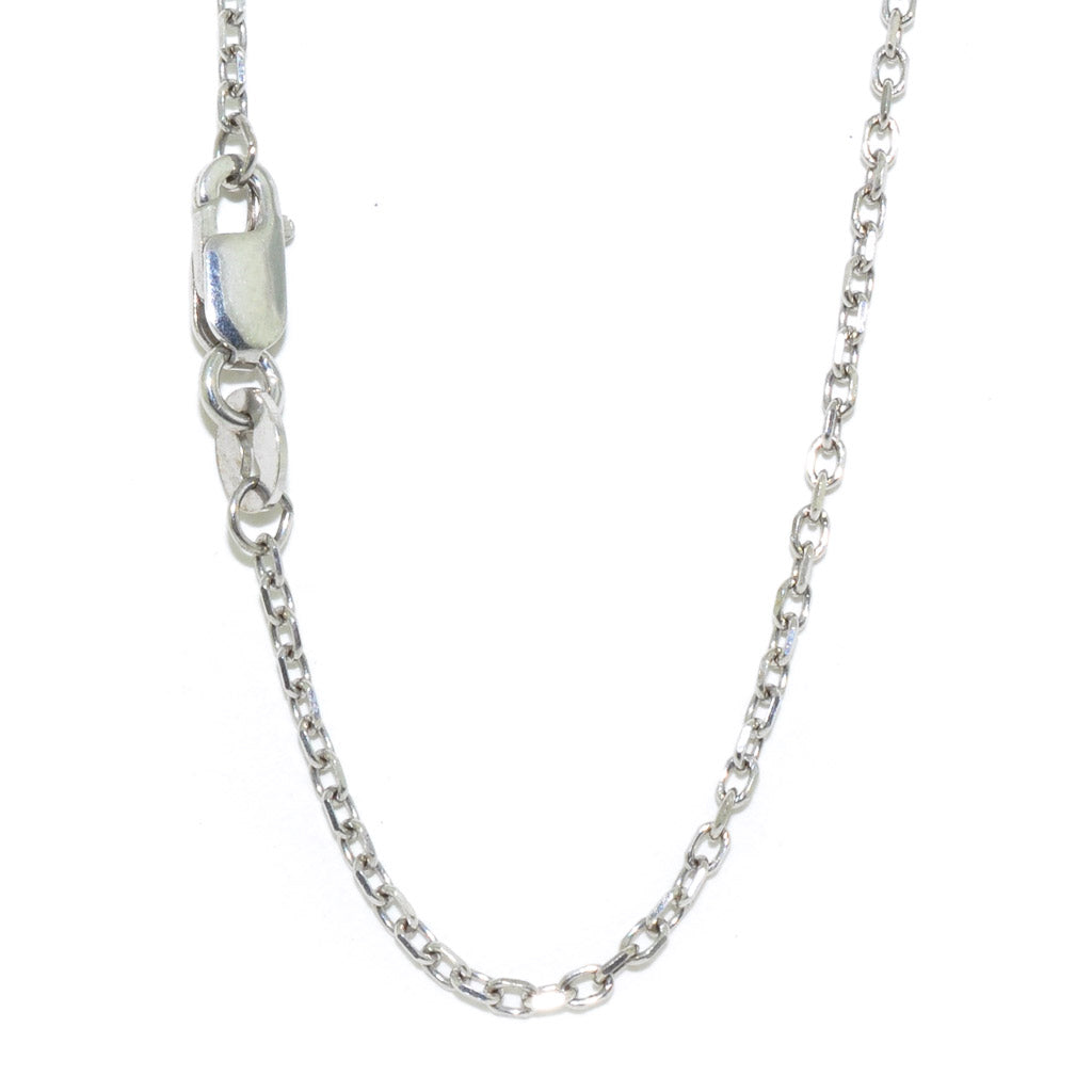 Graziella 10KT White Gold 18 1.2mm Battuta Chain