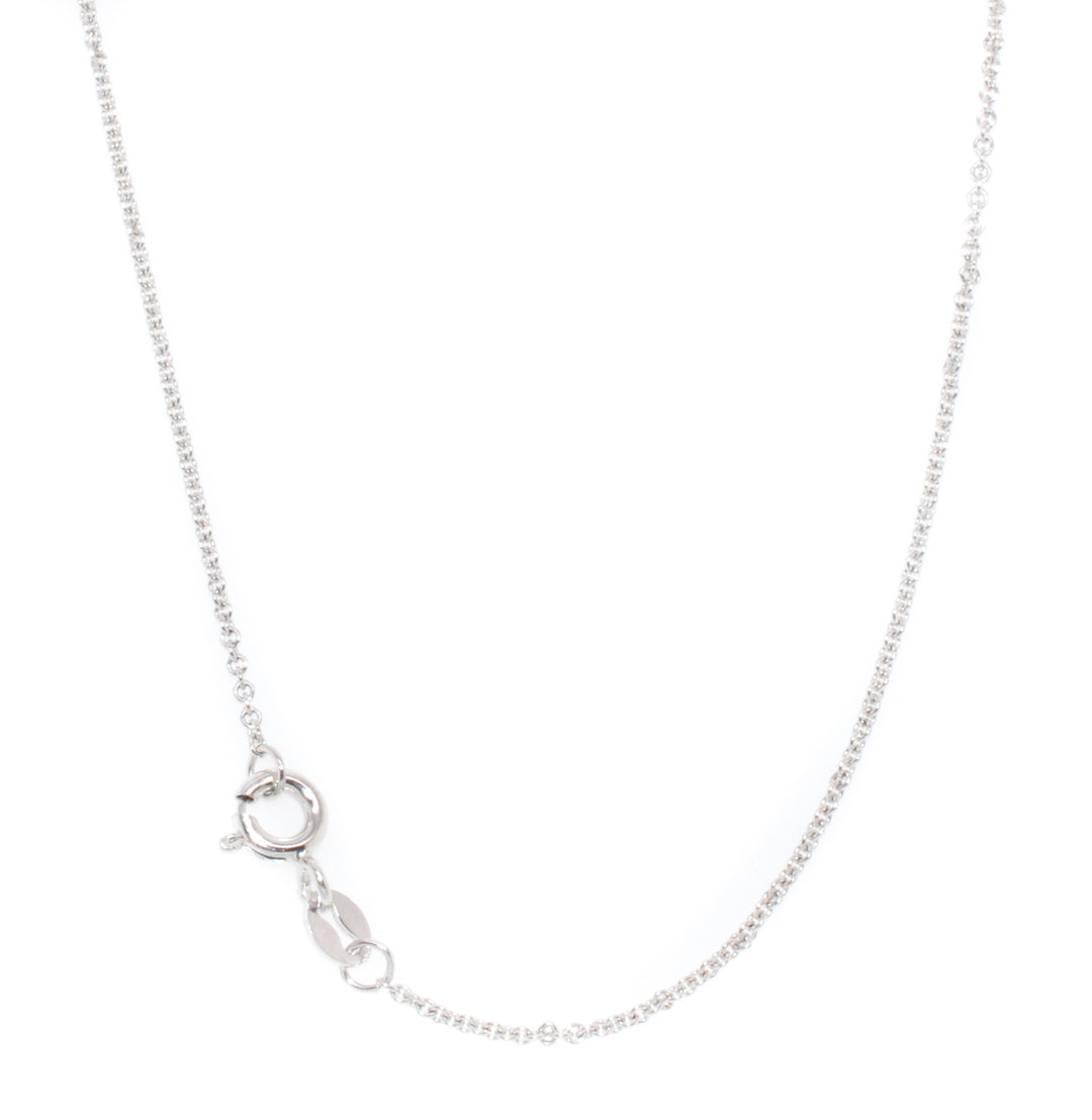 Graziella 10KT White Gold 18 0.5mm Rolo Link Chain